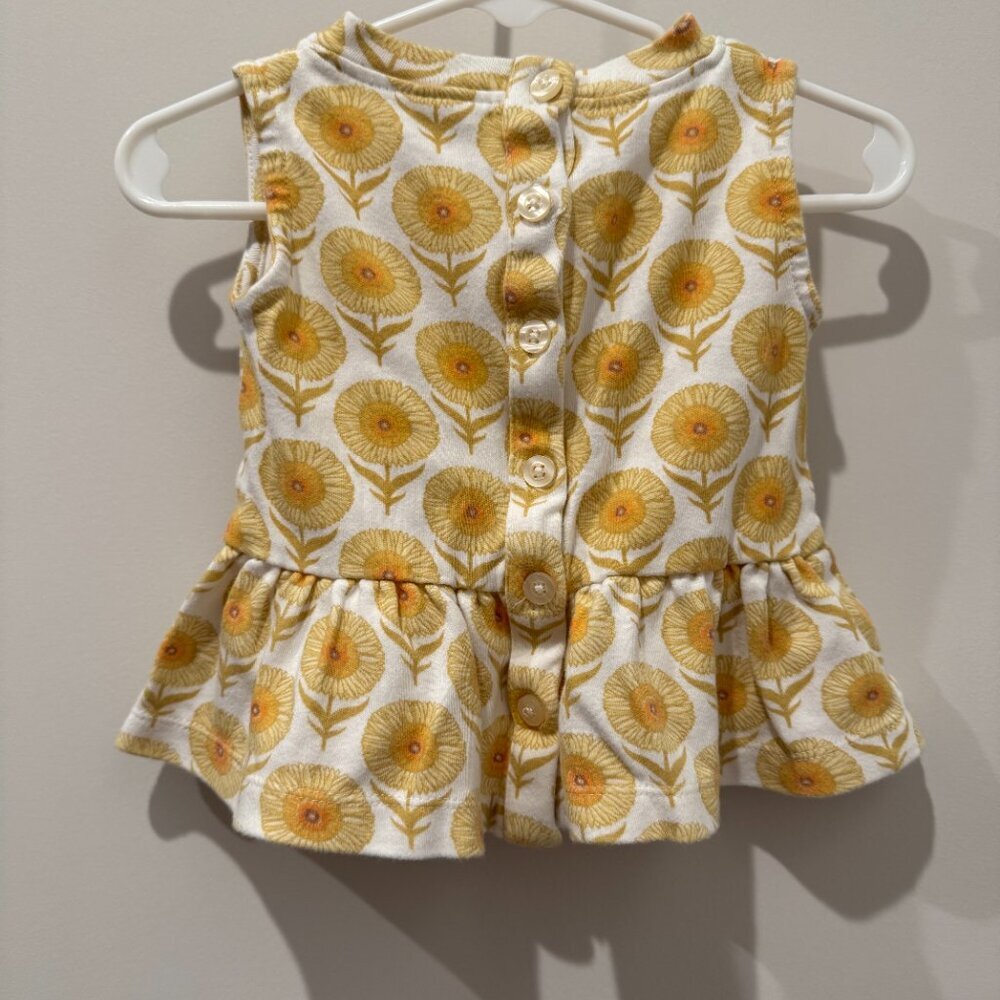 Kate Quinn sleeveless drop waist gathered top | mountain daisy 6-12m - Picture 4 of 5